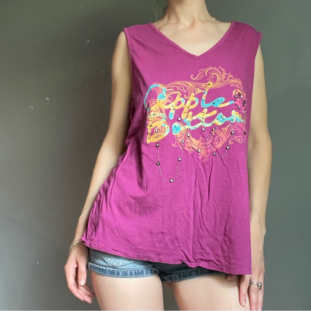 rhinestone apple bottoms tank
